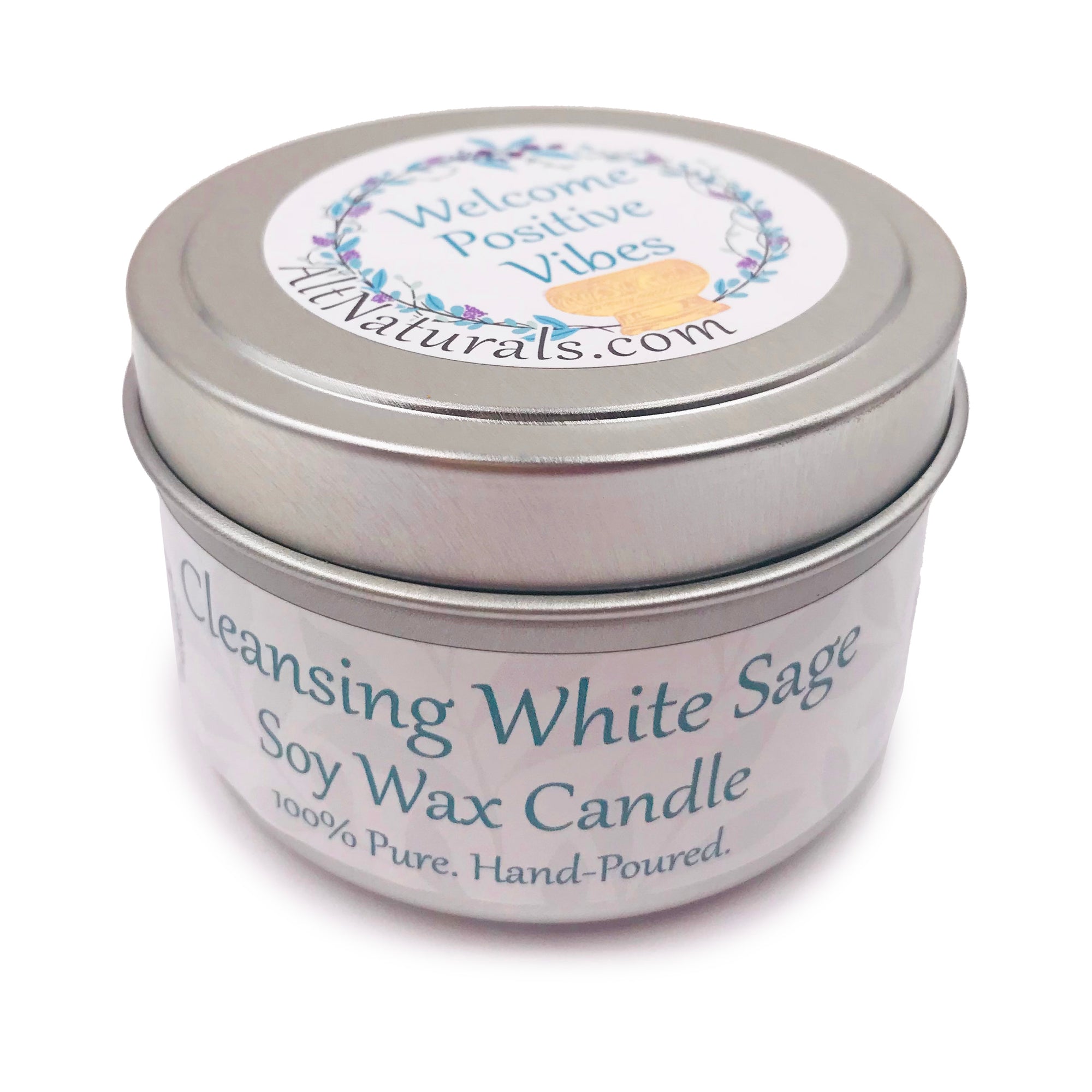 Cleansing White Sage Soy Candles - Pack of 3, 4 Ounce Candles