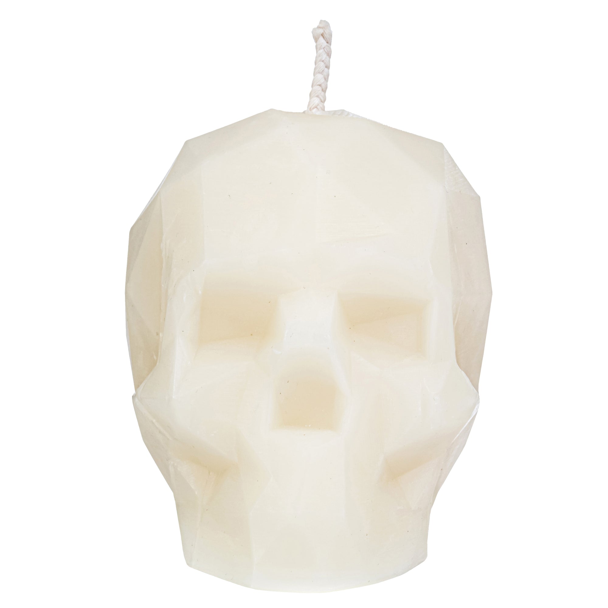 Large Geometric Skull Beeswax Candle