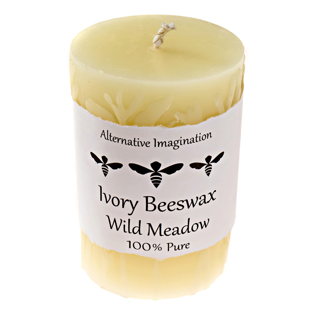Wild Meadow Beeswax Pillar Candle