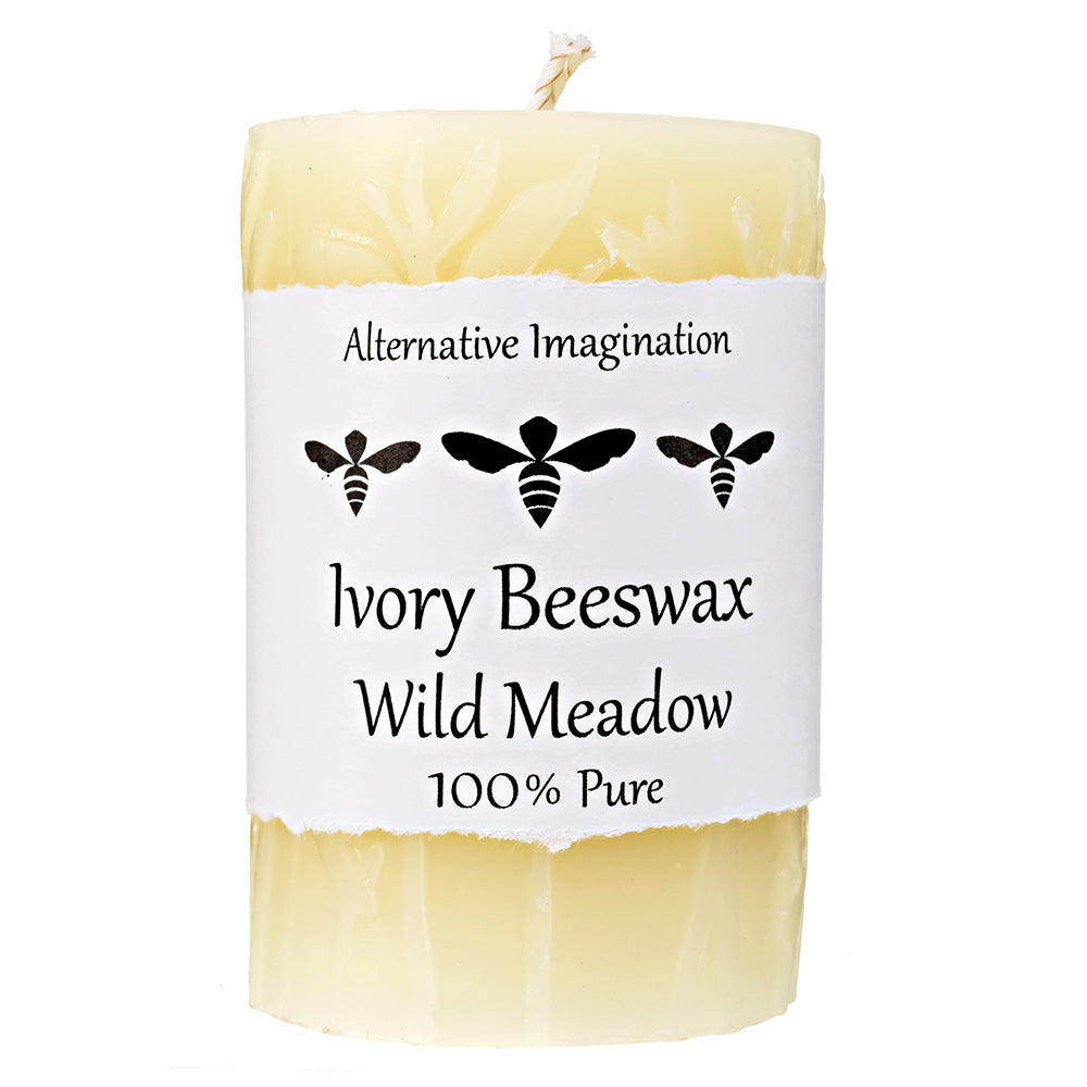 Wild Meadow Beeswax Pillar Candle