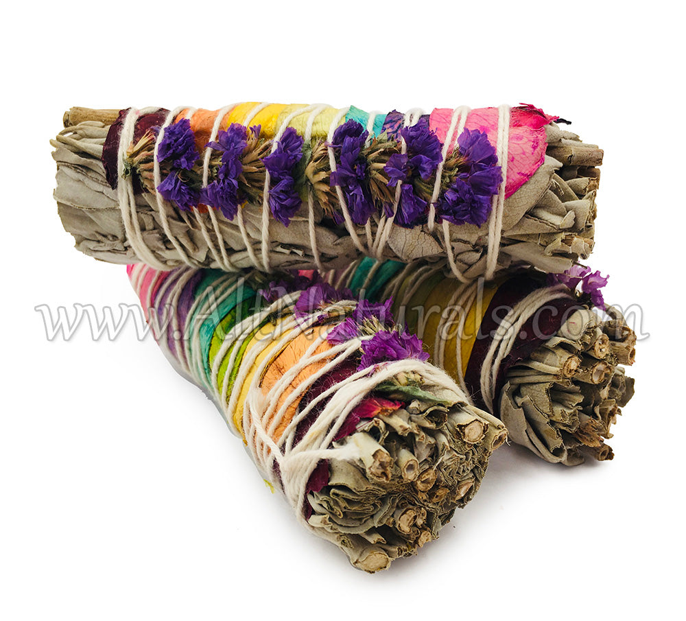 California White Sage with Rose Petals & Statice