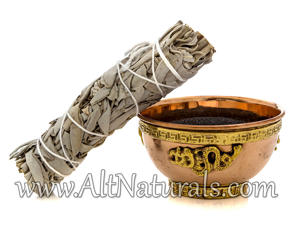 Dragon Copper Offering Bowl Kit with Sage
